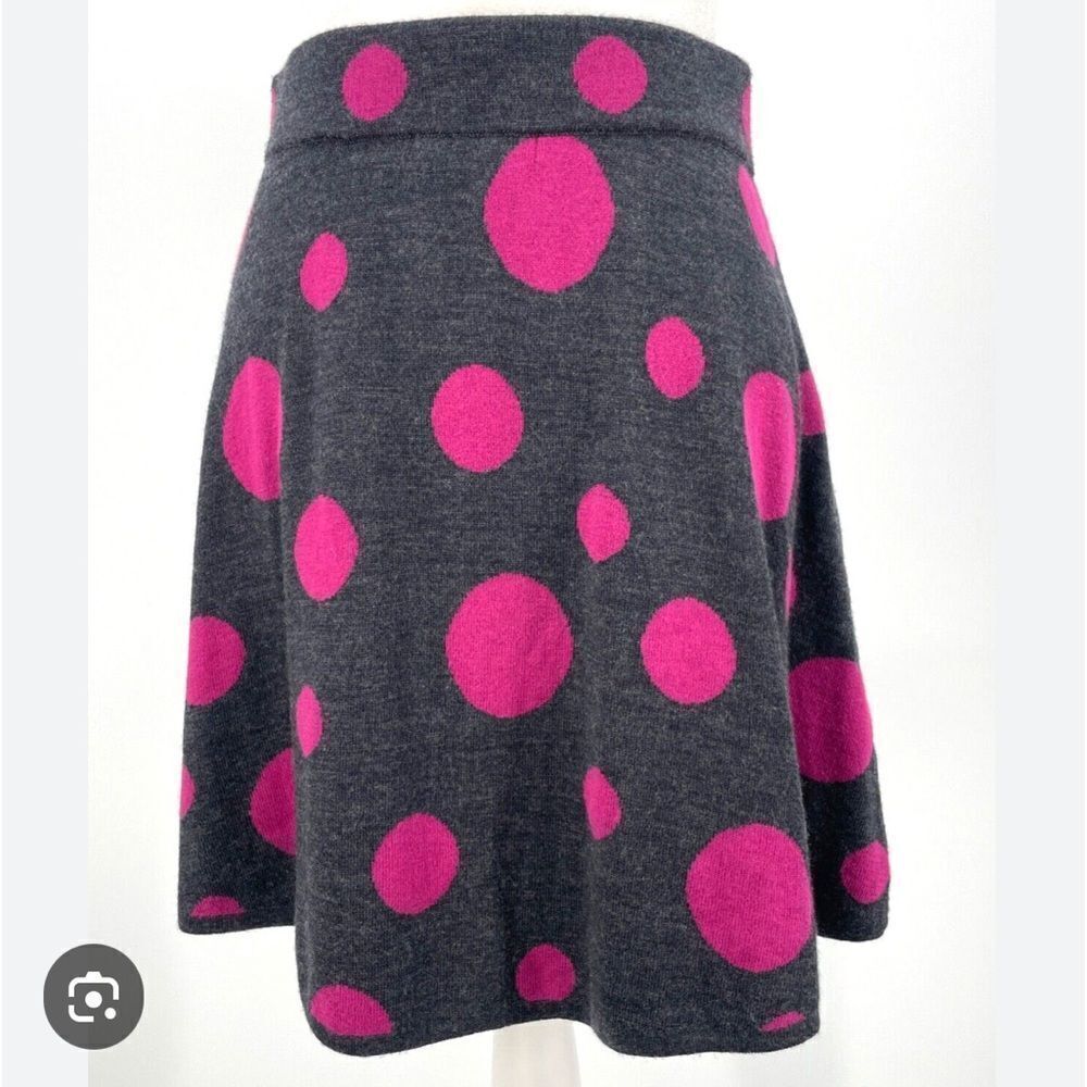 Krimson Klover Charcoal Gray Skirt with Hot Pink Polka Dots